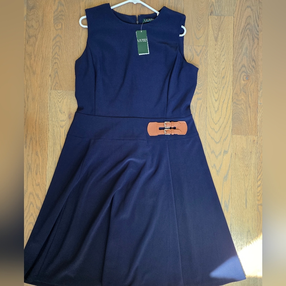 NWT Lauren Ralph Lauren Sleeveless Dress Size 16 - Picture 8 of 10